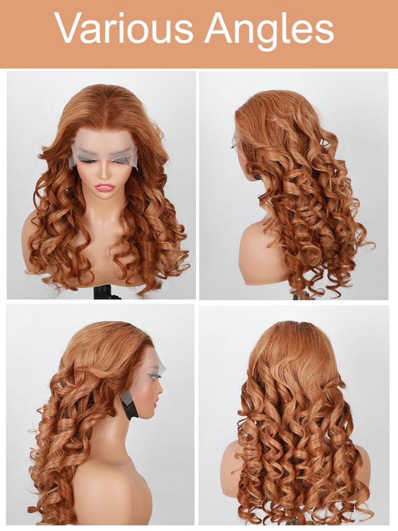Domiso 24 Inch Honey Blonde 13X4 Lace Front Wigs Human Hair Glueless Wigs Human Hair Brown to Blonde New Body Wave Wigs Updated Twisted Wave Wear and Go Glueless Wigs with Elastic Band - Image 3